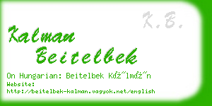 kalman beitelbek business card